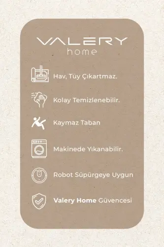 Vl Comfort Ponpon Saçaklı Peluş Düz Yolluk Kahverengi-Kahverengi Ponpon Saçak - 5