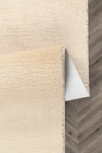 Vl Comfort Ponpon Saçaklı Peluş Halı Bej - Bej Ponpon Saçak - 4