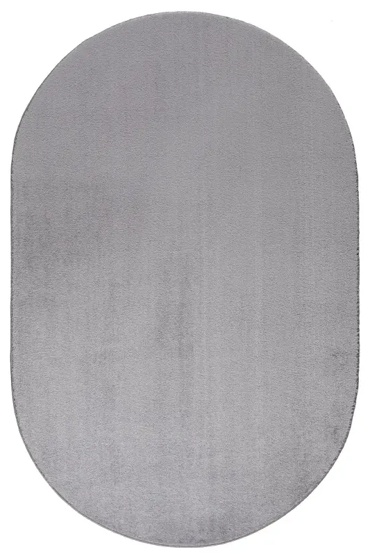 Vl Oval Comfort Overlock Plush Carpet Gray-Fringeless Gray - 2