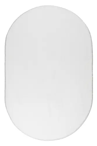Vl Oval Comfort Overlock Plush Carpet White-Fringe free White - VALERY HOME (1)