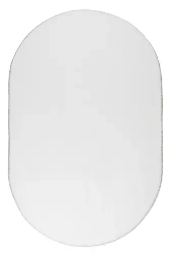 Vl Oval Comfort Оверлочный Плюшевый Ковер Белый-Без Бахромы Белый - 4