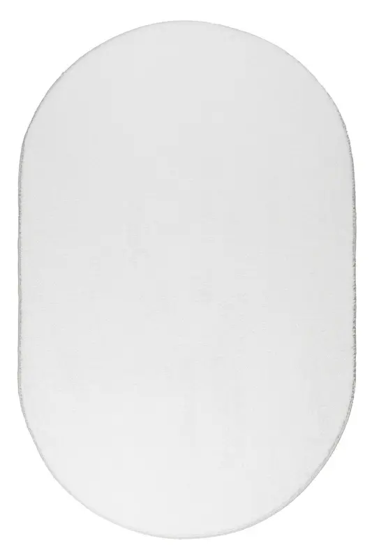 Vl Oval Comfort Оверлочный Плюшевый Ковер Белый-Без Бахромы Белый - 2