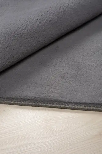 Vl Oval Comfort Overlokli Peluş Gilam Antratsit-Sochaksiz Antratsit - 4