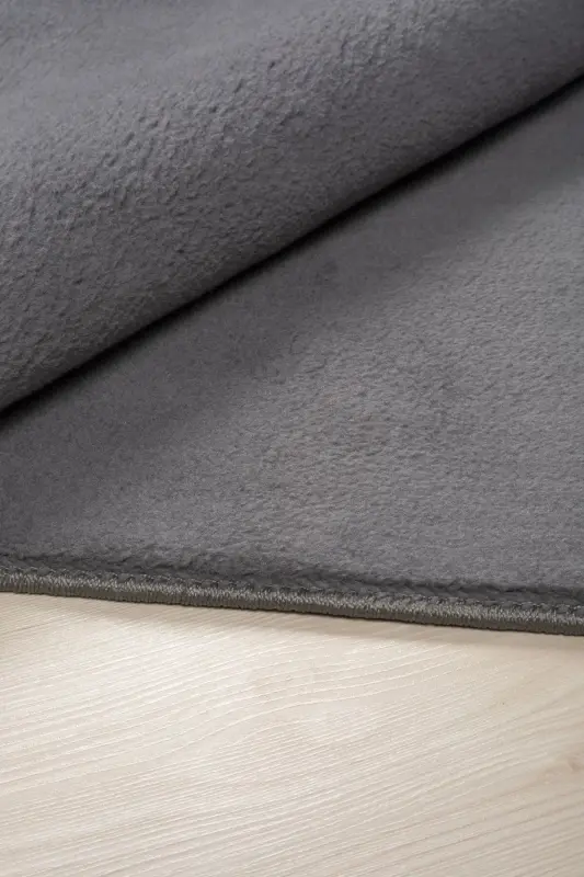 Vl Oval Comfort Overlokli Peluş Gilam Antratsit-Sochaksiz Antratsit - 4