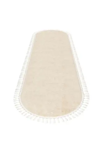 Vl Oval Comfort Ponpon Popukli Gilam Bej-Popukli Oval Bej - VALERY HOME (1)