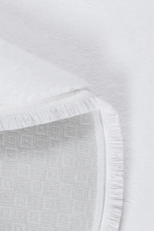 Vl Oval Comfort Прямоугольная Плюшевая Ковер Белый-Прямоугольная Овальная Белый - 3