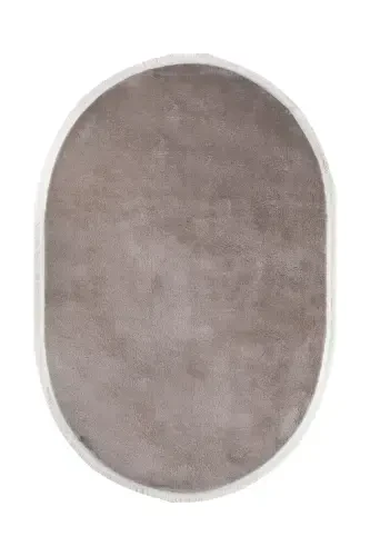 Vl Oval Comfort Прямоугольный Плюшевый Ковер Коричневый-Коричневый Овал Прямая Бахрома - 3