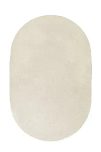 Vl Oval Comfort Puffy Saçaksız Peluş Halı Ekru-Saçaksız Ekru - VALERY HOME (1)