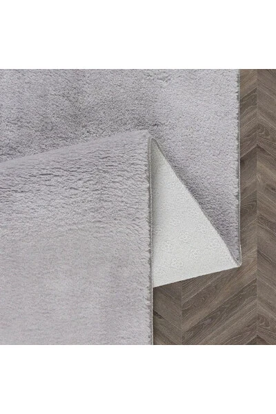 Vl Washable Non-Slip Base Post Plush Bath Mat Set of Three Grey - 2