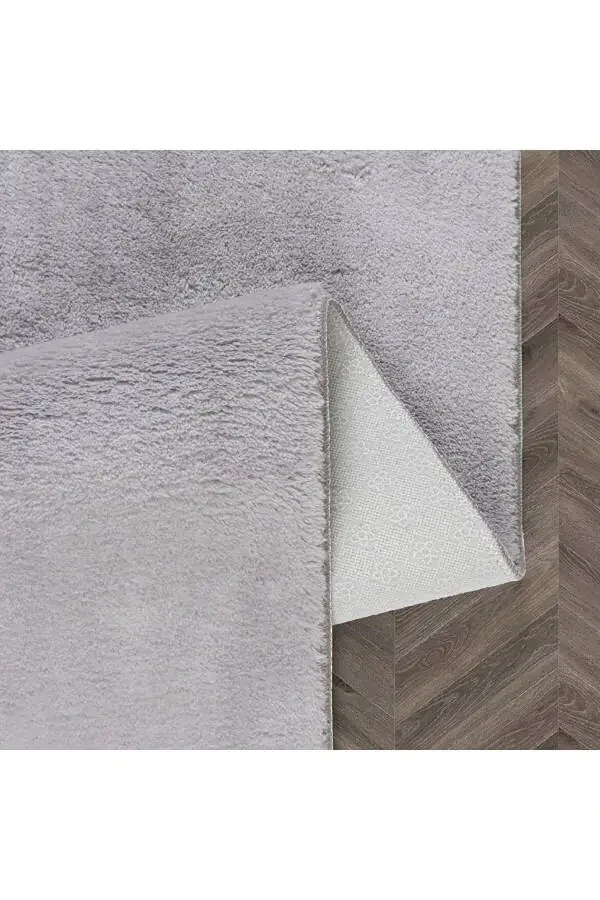 Vl Washable Non-Slip Base Post Plush Bath Mat Set of Three Grey - 2