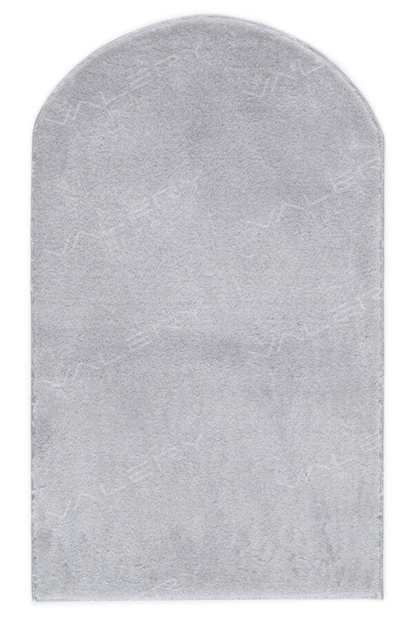 Vl Washable Plush Overlocked Prayer Rug Grey - 3