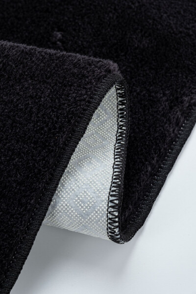 Vl Washable Premium Pompom Tassel Non-Slip Base Post Plush Bath Mat Set of 2 Black - 3