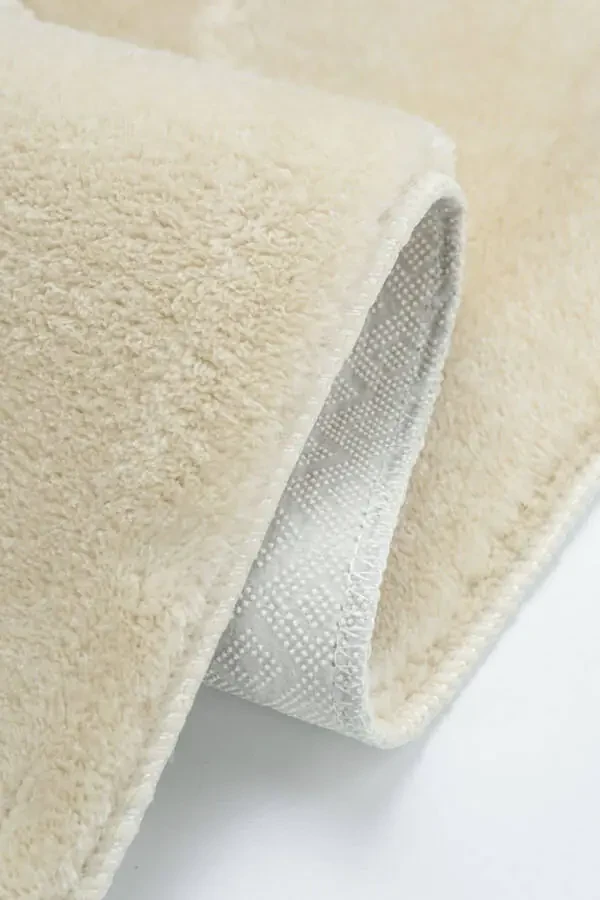 Vl Yıkanabilir Premium Ponpon Saçaklı Kaymaz Taban Post Peluş Banyo Paspası 2'li Takım Bej-BEJ - 10