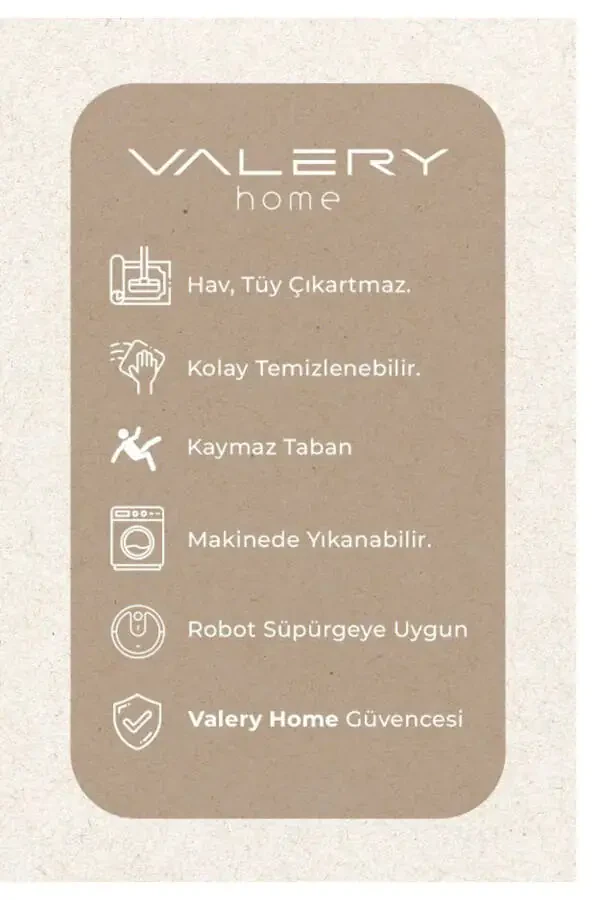 Vl Yıkanabilir Premium Ponpon Saçaklı Kaymaz Taban Post Peluş Banyo Paspası 2'li Takım Bej-BEJ - 13