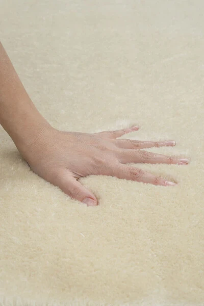 Vl Yıkanabilir Premium Ponpon Saçaklı Kaymaz Taban Post Peluş Banyo Paspası 2'li Takım Bej-BEJ - 4