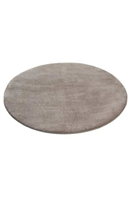 Vl Yumaloq Comfort Overlokli Peluş Gilam Jigarrang-Sochaksiz Jigarrang Doira - 4
