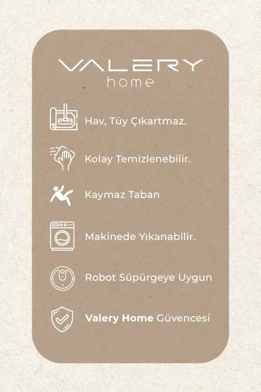 Vl Yuvarlak Comfort Düz Saçaklı Peluş Halı Kahverengi-Kahverengi Daire Düz Saçak - 4