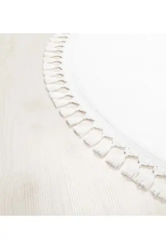 Vl Yuvarlak Comfort Ponpon Saçaklı Peluş Halı Beyaz - Beyaz Yuvarlak - 2