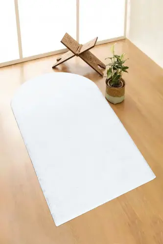 Vl Yuviladigan Peluş Sajda Overlokli Namozlik Oq-Oq 