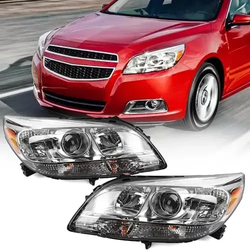 VLINCAR Галогеновая фара в сборе, пара, совместима с Chevy Malibu 2013 2014 2015, замена Chevrolet, галогеновая проекторная фара, левая и правая сторона 23294938 23294939 - 1