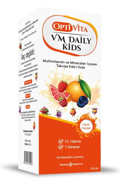 Vm Daily Kids Bolalar uchun Ko'p Vitaminli Bolalar Sharbati 150 Ml - 1