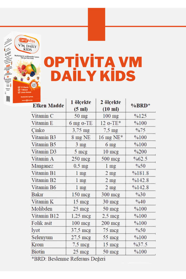 Vm Daily Kids Bolalar uchun Ko'p Vitaminli Bolalar Sharbati 150 Ml - 5