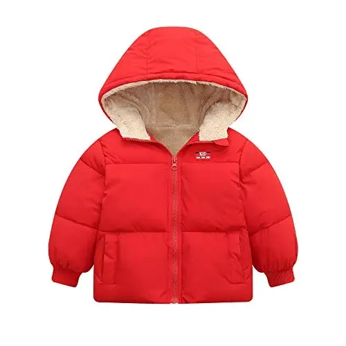 Vmterliya Baby Qishki Paltolar, Toddler Bolalar Chaqaloqlar O'g'il Qizlar uchun Engil Puffer Issiq Kapüşonli Pastga Tushadigan Kurtka 2-7 Yillar uchun 