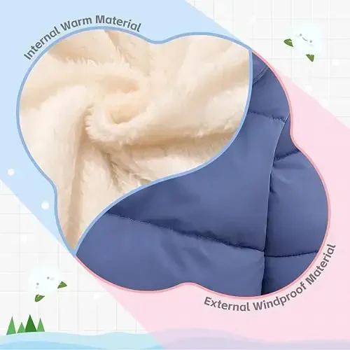 Vmterliya Baby Winter Coats, Outerwear for Toddler Kids Infants Boys Girls Light Puffer Warm Hooded Down Jacket for 2-7 Years - 4