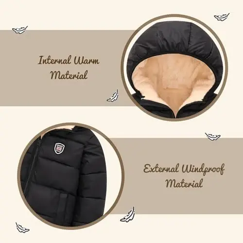 Vmterliya Winter Coats for Toddler Kids Infants Baby Boys Girls Light Puffer Warm Thick Hooded Down Jacket for 2-7 Years - 3