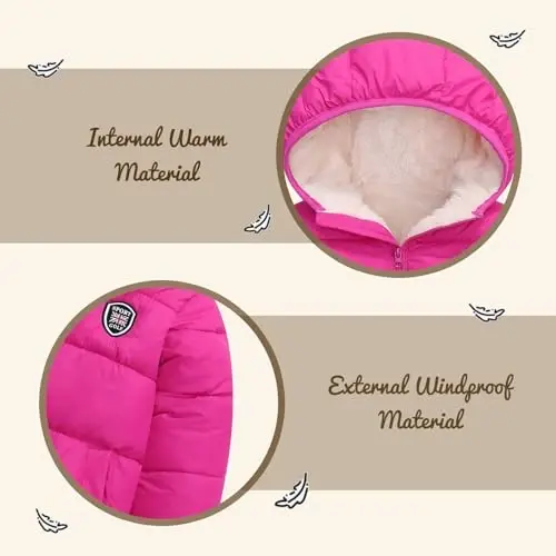 Vmterliya Toddler Kids chaqaloq o'g'il bolalar qizlar uchun qishki palto Yengil puffli issiq qalin kaputli pastga tushadigan kurtka 2-7 yosh - 5