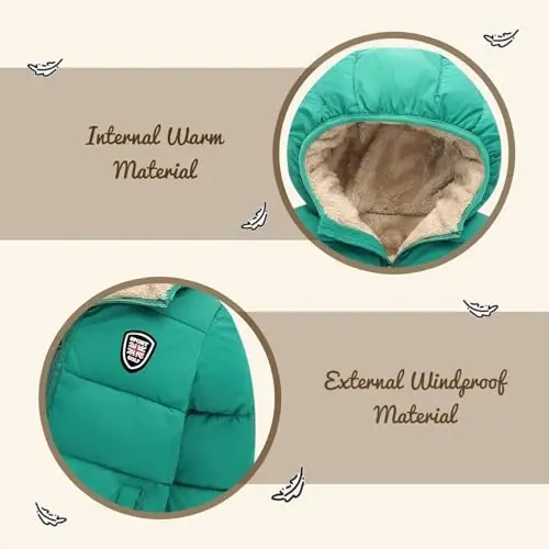 Vmterliya Winter Coats for Toddler Kids Infants Baby Boys Girls Light Puffer Warm Thick Hooded Down Jacket for 2-7 Years - 3
