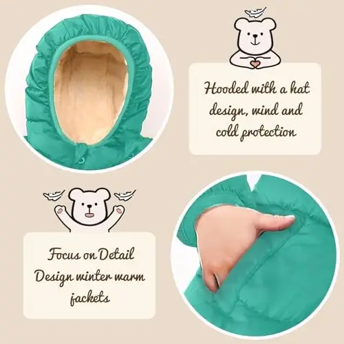 Vmterliya Winter Coats for Toddler Kids Infants Baby Boys Girls Light Puffer Warm Thick Hooded Down Jacket for 2-7 Years - 5