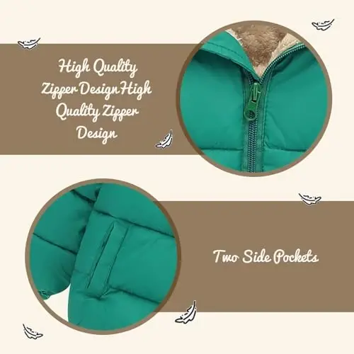 Vmterliya Winter Coats for Toddler Kids Infants Baby Boys Girls Light Puffer Warm Thick Hooded Down Jacket for 2-7 Years - 4