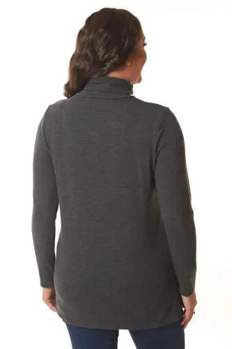 Водолазка антрацитового цвета из трикотажа - 6
