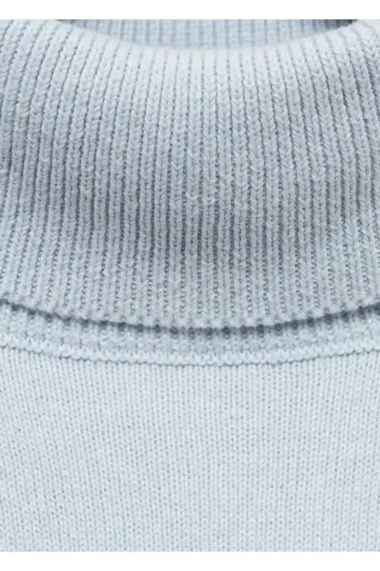 Водолазка вязаная-Небесно-голубой - 3