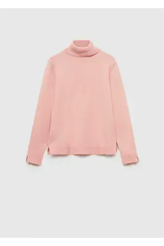 Водолазка вязаная-Розовый - 1