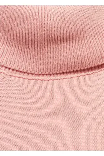 Водолазка вязаная-Розовый - 4