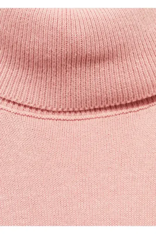 Водолазка вязаная-Розовый - 4