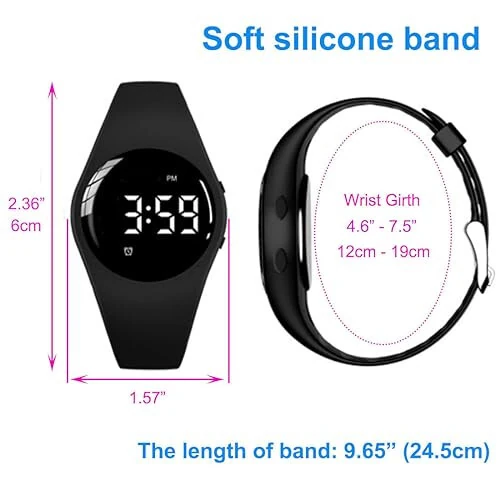 Водонепроницаемые вибрирующие часы-будильник Тихий медицинский напоминающий часы - с таймером и 15 ежедневными сигналами (розовый) - e-vibra (1)