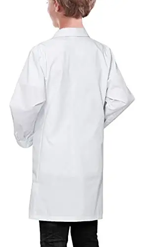 VOGRYE Lab Coat for Girl - White Unisex Kids Doctor's Coat Kids Vet Coat, Doctor Dress Up Costume for Girl - 4