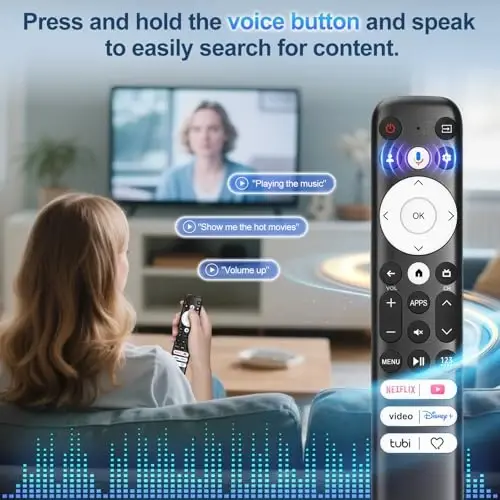 for Hisense-Google-TV Remote Replacement Voice Remote Compatible with All 2022-2026 Hisense Google Mini-LED ULED 4K Smart TVs - 4