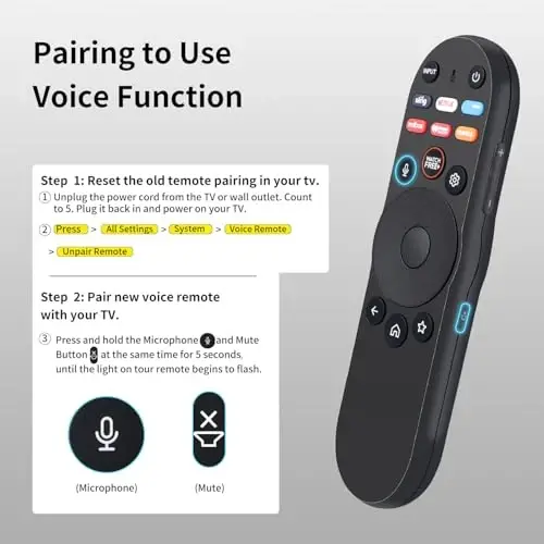 Voice Remote Control for VIZIO-Smart-TV-Remote-Replacement, XRT270 Voice Control Universal for VIZIO SmartCast D/P/M/V-Series 4K Quantum Smart TVs - 5