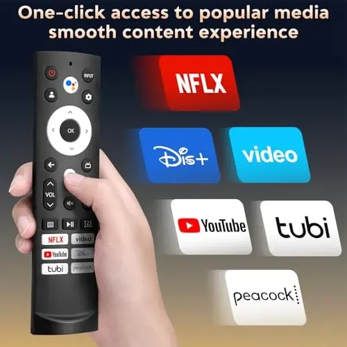 Voice Remote Control Replacement for Hisense Smart Google TV, Hisense QLED UHD Mini-LED ULED Google TV'lar bilan mos keladi - 3