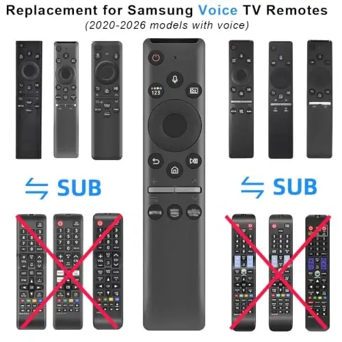 Voice Replacement for Samsung-Smart-TV-Remote, for All Samsung 2016-2025 Series Smart TVs with Voice Function - 2