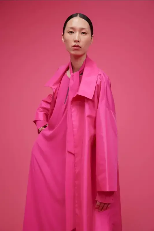 Volan Detailed Caftan Fuchsia-Fuchsia - 5