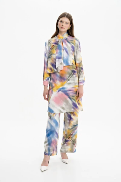 Волан Детальный Сатен Узорлы Туник - AKER (1)