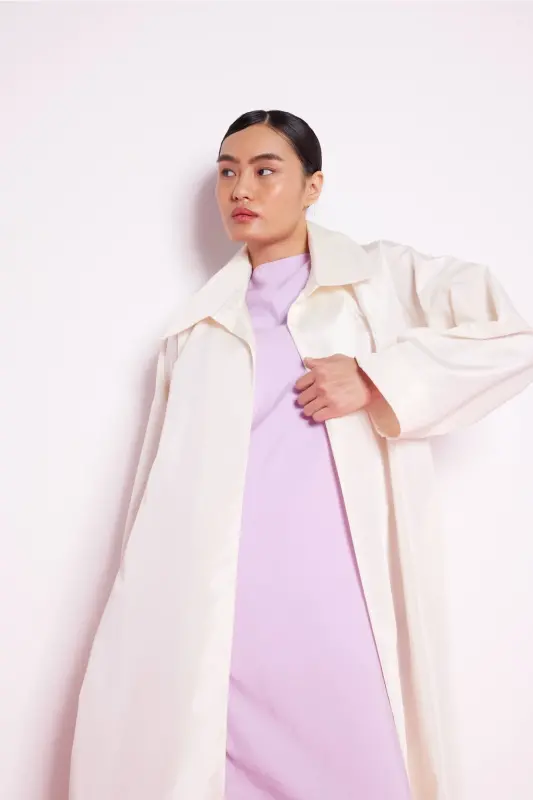 Volan Detaylı Kaftan Ekru-Ekru - 4