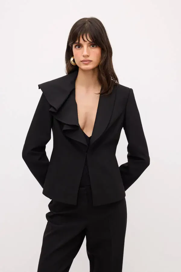 Volan Detaylı Palto - 2