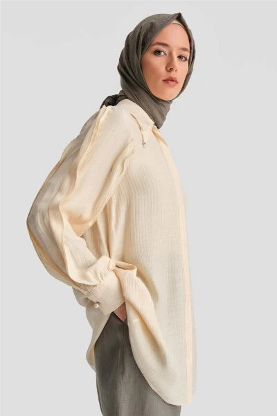 Воланистая туника 24y4032 Лунный камень - 3