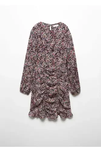 Volanli naqshli ko'ylak - Pushti - 3